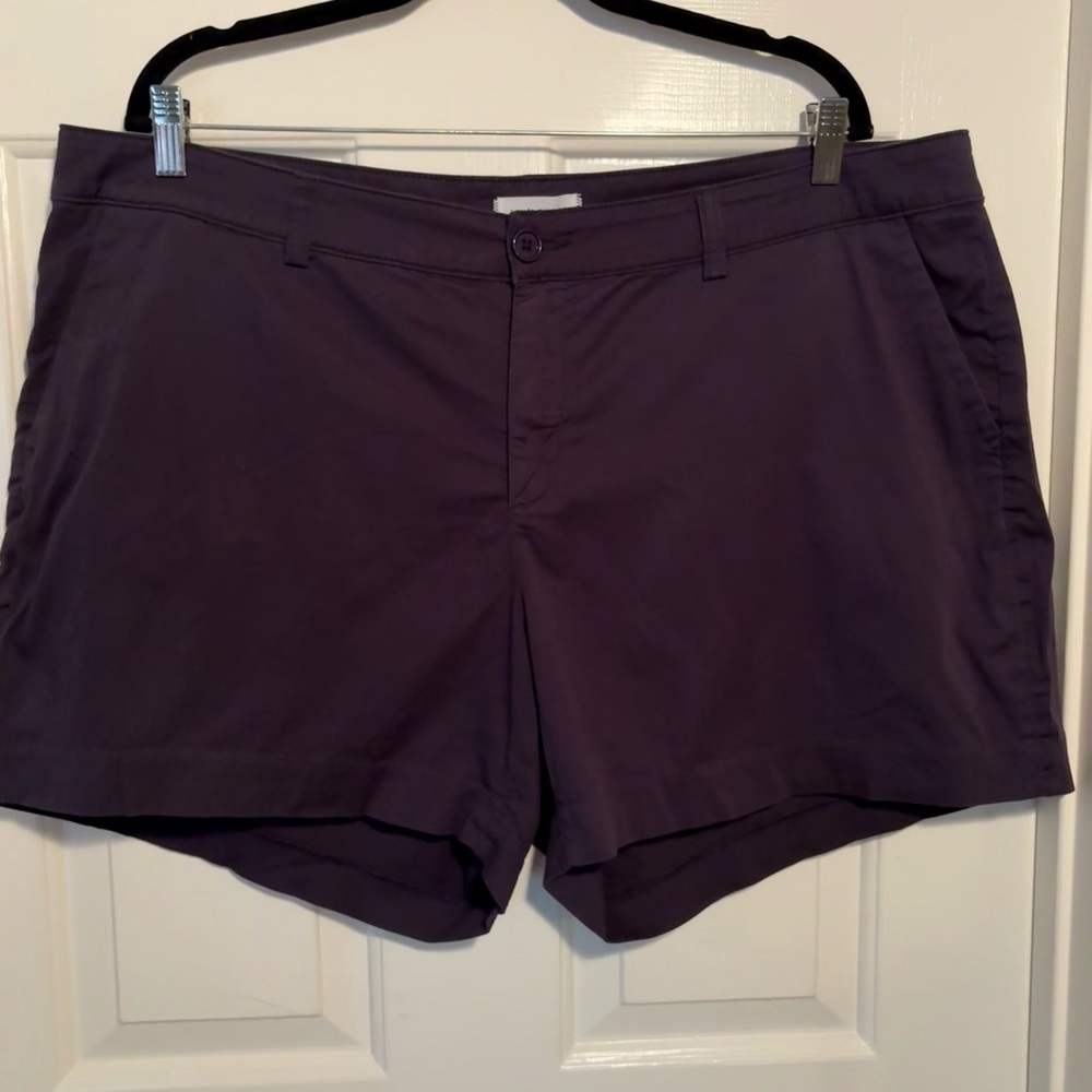 LILA RYAN‎ Women’s Flat Front Stretch Soft Blue Susannah Short Size 20W